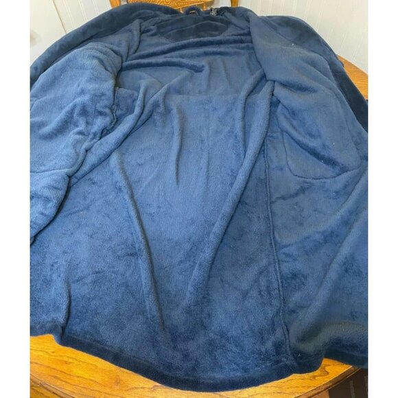Plush Blue Intimo Unisex Robe With Tie Belt One Size 100% Polyester Cozy & Soft - Picture 3 of 6